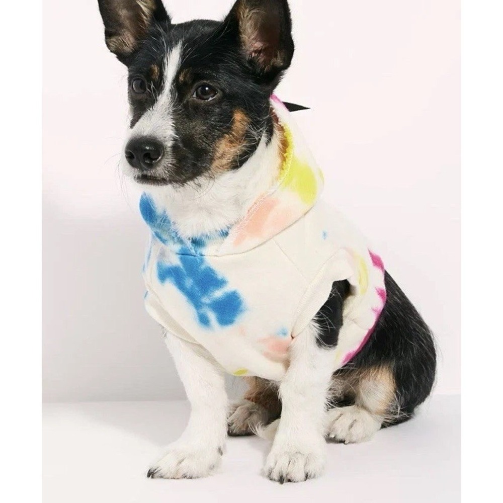 New! FREE PEOPLE PET Hand-Dyed Pet Sweatshirt Studio Splatter FOUND MY ANIMAL XL